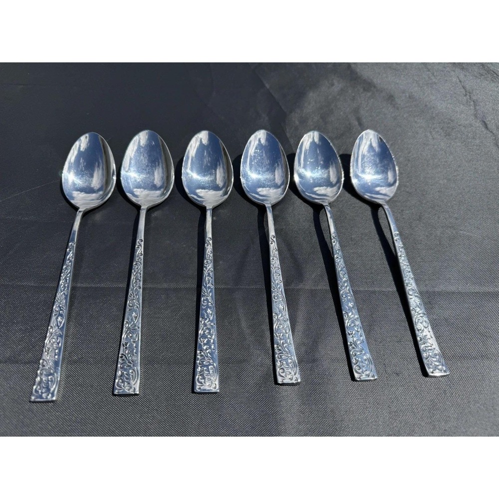 Stanley Roberts Stainless Steel Set 6 MADRILLA 7 5/8" Soup Place Spoons (MMM)